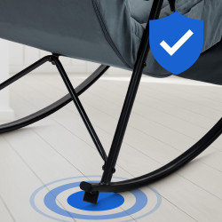 Poltrona de baloiço em veludo Cathy cinzento escuro